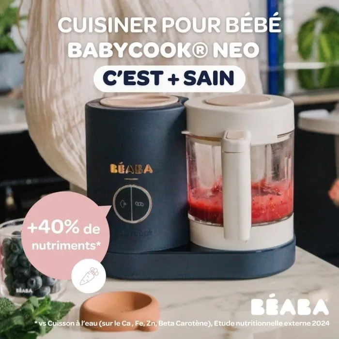 BEABA, Babycook Néo Robot Cuiseur Bébé 6 en 1, Made in France, Bleu Nuit-6