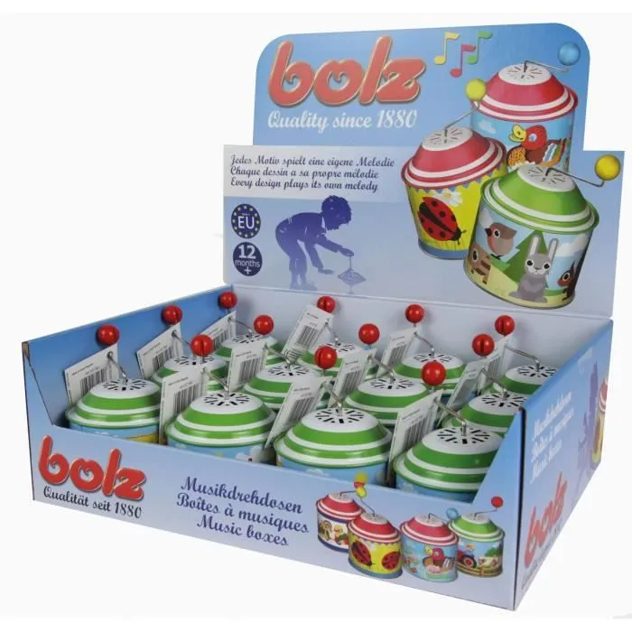 Bolz Boîte à Musique Motif Ferme Orgel Env. Boîte rotative en métal avec mélodie Old MC Donald Has a Farm, boîte rotative en-1