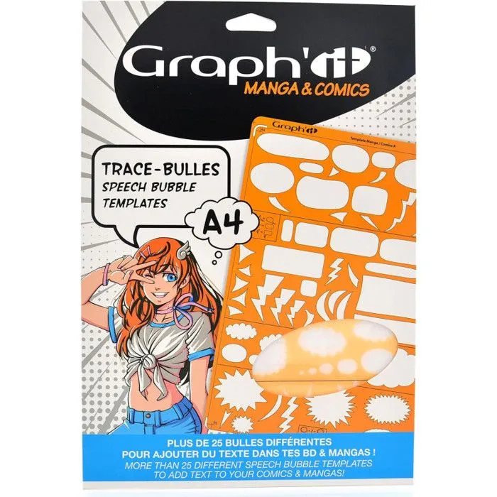 Gabarit de traçage - Graph'It - Modèle A - Format A4 - 25 bulles variées - Mixte-0