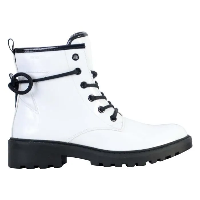 Bottines enfant Geox - Casey - Blanc/Noir - Fermeture à lacets, zip et scratch - Confort exceptionnel-1