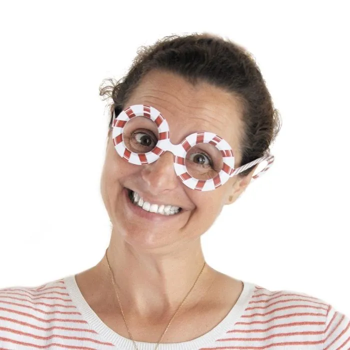 Lot de 8 paires de lunettes rigolotes de Noël - Party Pro - Sweety Christmas - Rouge - Enfant - 44x22x24cm-2