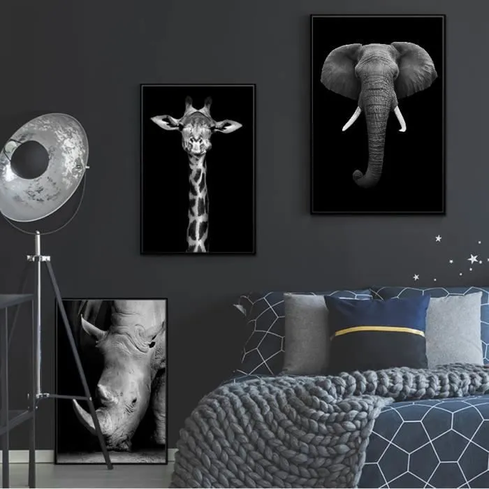 Toile Animaux Elephant Savane - Chambre - Affiche Décorative - Poster Décoration Maison-1