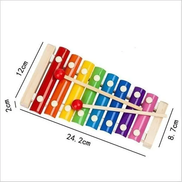 Jeu musical - Xylophone arc en ciel en bois et en métal - Pour enfant de 3 ans et plus-1