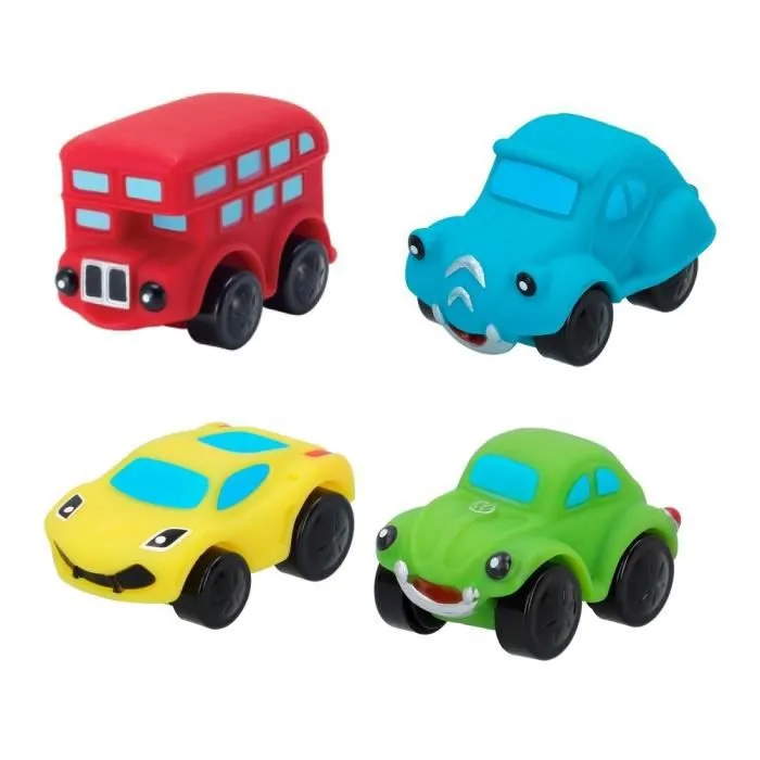 Lot de 4 voitures molles Motor Town - Rouge - Jouet pour 18 mois et plus-2