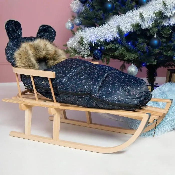SPRINGOS® Chancelière d'hiver sac de couchage pour bébé avec oreilles rigolotes pour poussette 45 x 90 cm-3