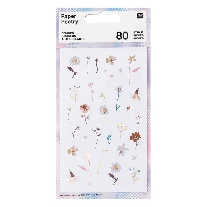 Stickers floraux - Couleurs terre - 80 pièces-1