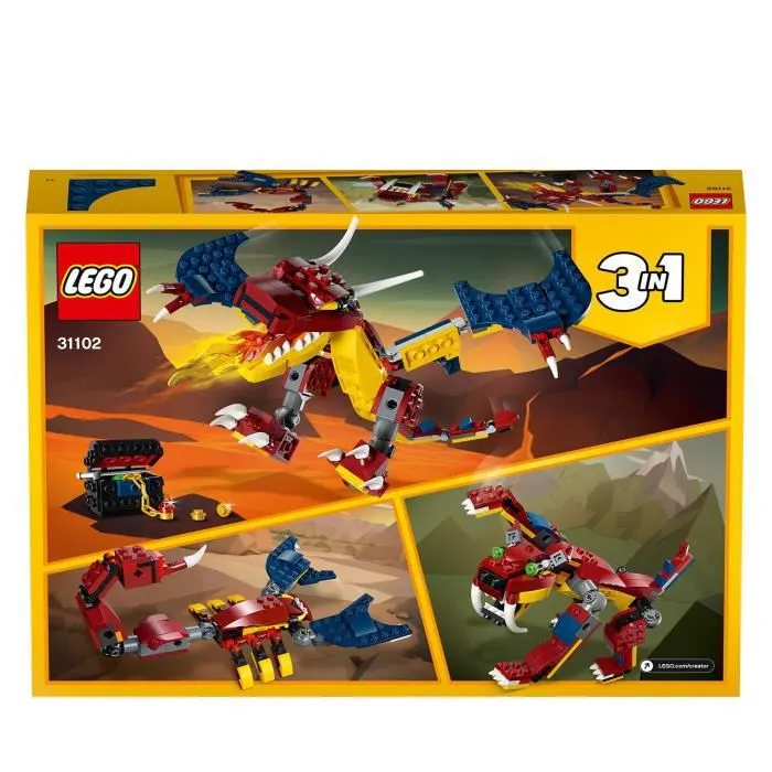 Jouet de construction - LEGO® - Creator 31102 - Dragon de feu - Tigre à dents de sabre - Scorpion-1