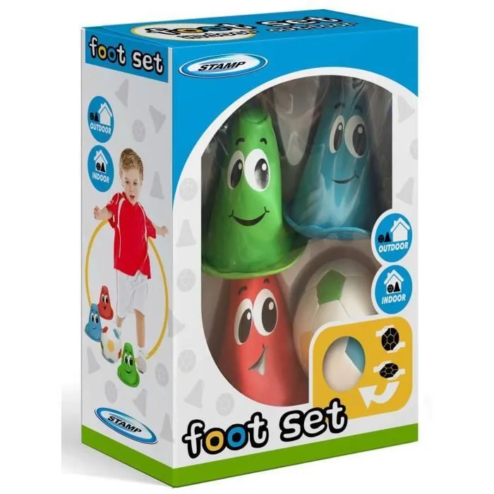 Set de Foot pré-scolaire - STAMP - Balle et 3 cônes - Mixte - A partir de 2 ans-1