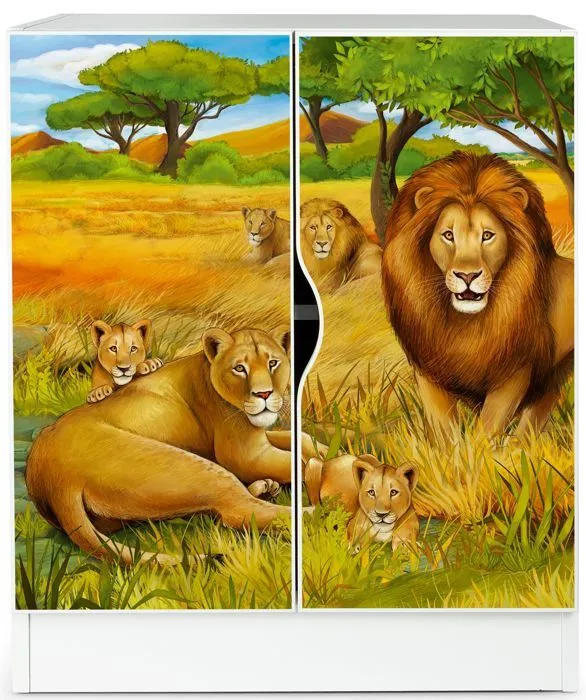 Armoire fonctionnelle  - Roma - Meubles pour enfants, commode au design magnifique Lions-0