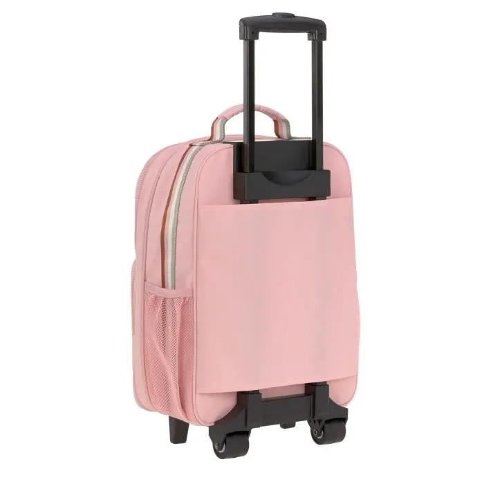 Valise à roulettes enfant - LÄSSIG - Safari Giraffe - Rose - 40cm - Zippée-0