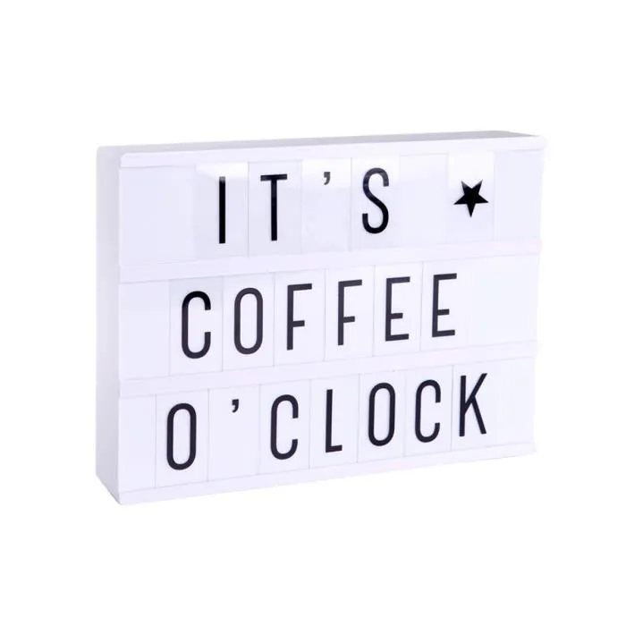 LIGHTBOX A4-Boite lumineuse LED Blanc + 85 lettres et symboles H21cm Blanc A Little Lovely Company-0