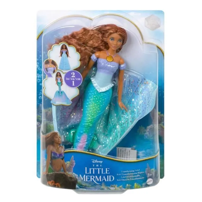Disney-La Petite Sirène-Poupée Ariel Transformable humaine et sirène HLX13-3