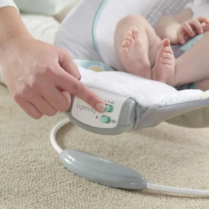 INGENUITY Transat bébé-Morrison- Arche avec jouets d'éveil amovible, 8 Mélodies, Vibrations apaisantes, Cale tête évolutif amovible-5