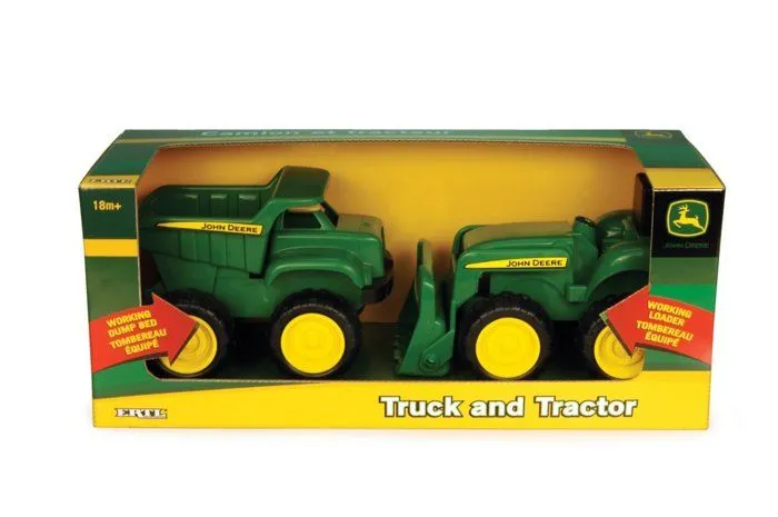 John deere - 35874V1 - Camion Benne et Tracteur Jouet de 15,2 cm avec Chargeur, Vert-1