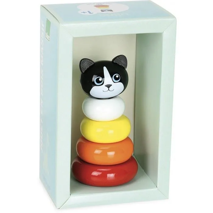 Empilable Minou - VILAC - Jouet en bois laqué - Multicolore - A partir de 12 mois-0