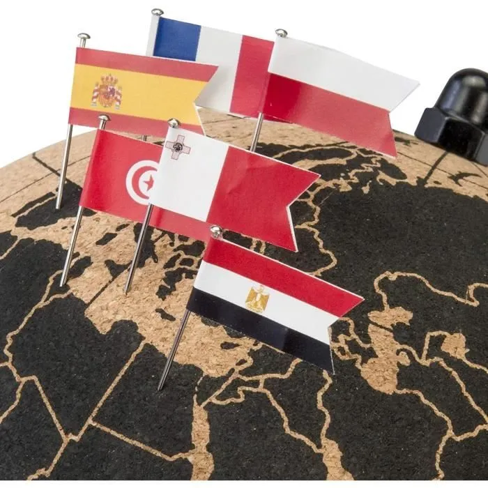 Globe terrestre en liège - Tripvea - Diamètre Ø = 23 cm - Utilisation intérieur - Couleur liège-3