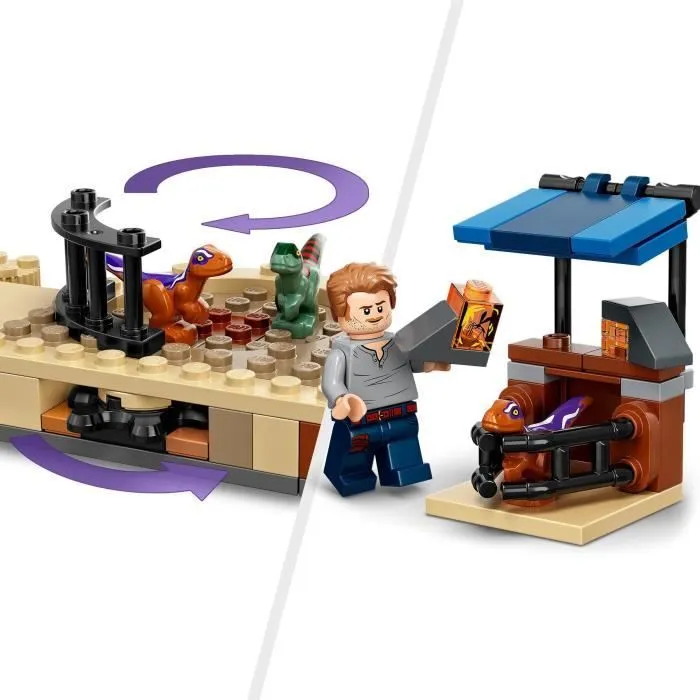LEGO® 76945 Jurassic World La Poursuite en Moto de l’Atrociraptor, Dinosaures, 2 Bébés Dinos et Minifigurines-3