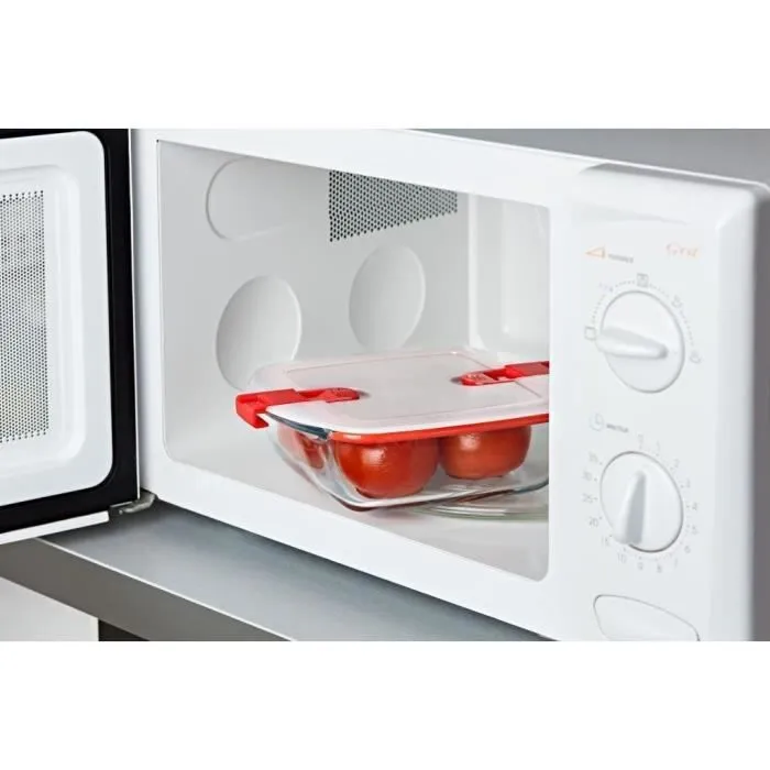 Boîte rectangulaire avec couvercle - PYREX - 1451021 - 20 x 17 cm - 1 L - Cook & Heat - Base en verre borosilicate-3