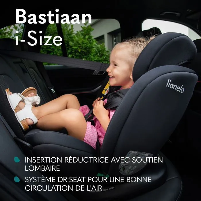 Siège-auto bébé évolutif LIONELO Bastiaan i-Size - Base pivotante 360° -ISOFIX - 40-150 cm - De 0 à 36 kg - Groupe 0/1/2/3 - Rose-1