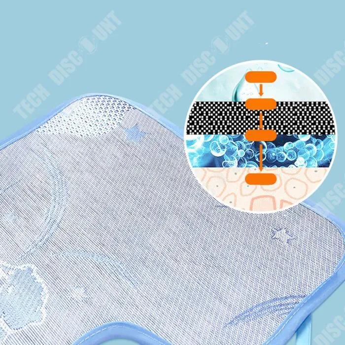 TD® Été bébé poussette cool tapis respirant cinq points glace soie sandwich poussette universel non-tissé parapluie siège de voiture-3