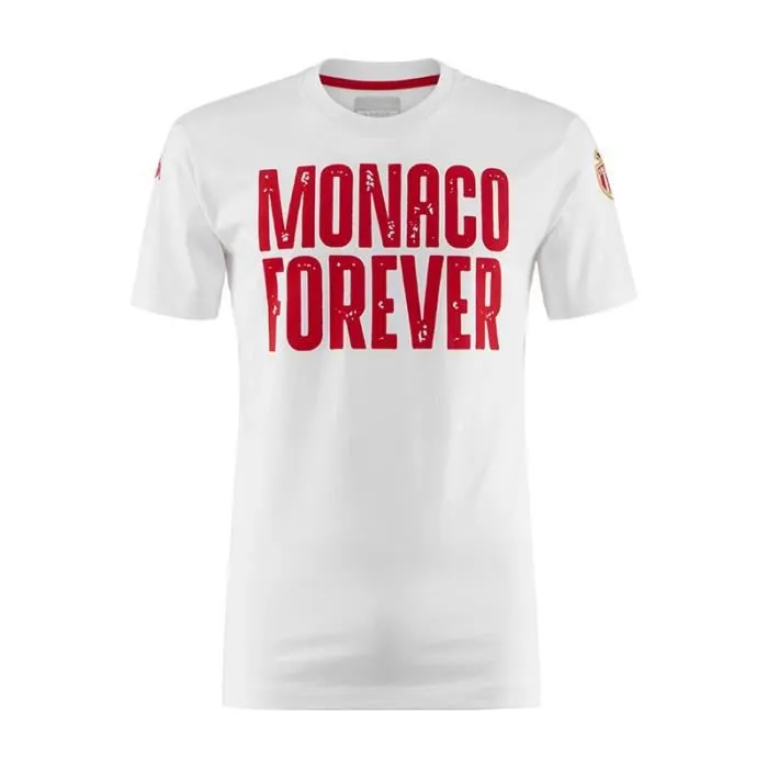 T-shirt enfant - Zeeshirc - AS Monaco - Blanc/rouge - Manches courtes - Col arrondi-0