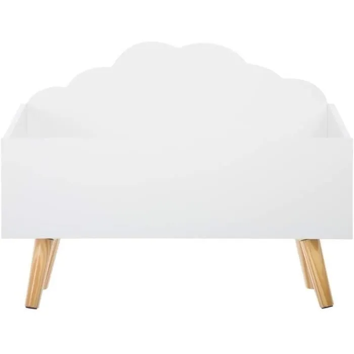 Coffre à Jouets Meuble de Rangement - Atmosphera - Forme Nuage - Coloris Blanc-1