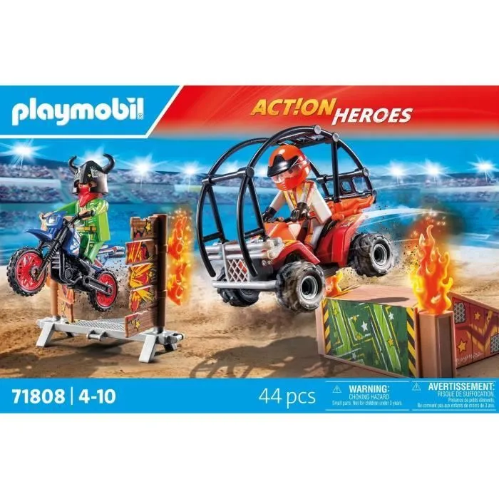 PLAYMOBIL 71808 Duo de cascadeurs avec quad et moto-5