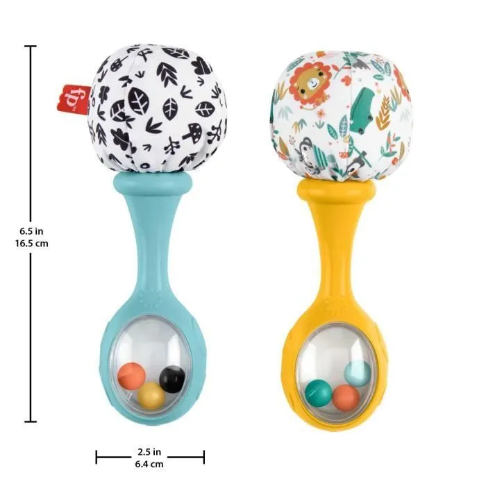 Fisher-Price-Mes Premiers Maracas-Jouet d’éveil 2 hochets dès 3 mois HMF34-2