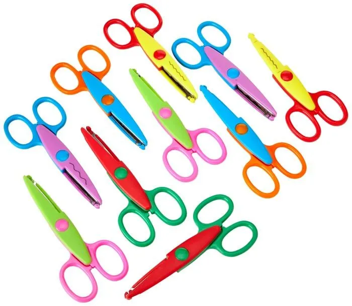 Jeu de scrapbooking Baker ross - FC866 - Ciseaux Cranteurs - Lot de 10, Loisirs Creatifs pour Enfants ()-0