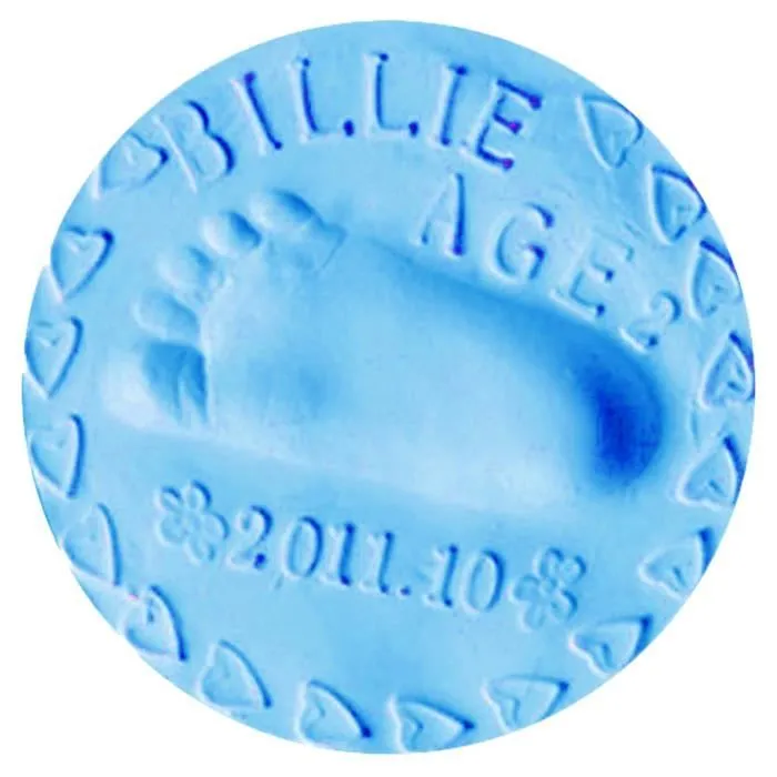 Empreinte de Bébé Empreinte d'argile main d'encre DIY Craft cadeaux Bleu-0
