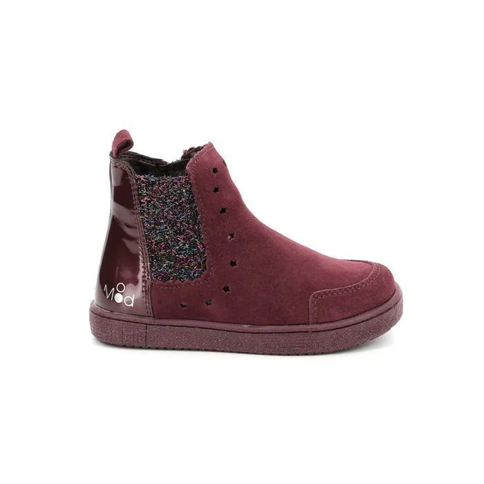Boots - Mod 8 - Blanou - Cuir - Rouge bordeaux - Fermeture zip et élastique-0