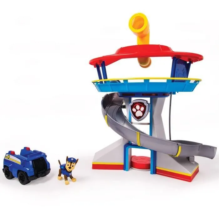 Playset Quartier Général Pat' Patrouille + Véhicule figurine Chase - Effets Sonores lumineux-2
