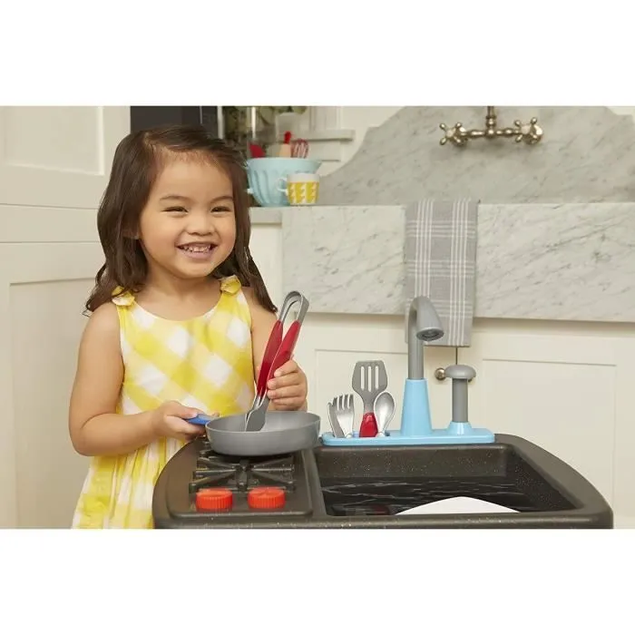 Évier et cuisinière - LITTLE TIKES - Primo - Fonctionne avec pompe - Inclus vaisselle - Dès 3 ans-3