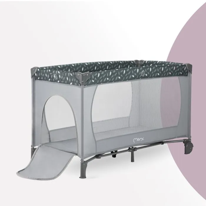 Lit parapluie bébé MoMi Belove - Dimensions 125x65x78 cm - Sommier inclu - Gris-2
