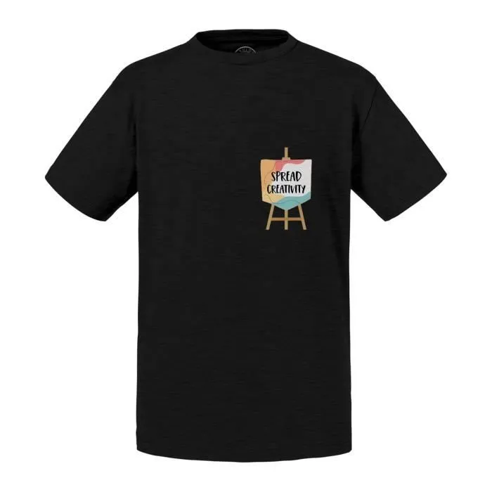 T-shirt Enfant Noir Spread Creativity Poche Tableau Peinture Dessin-0