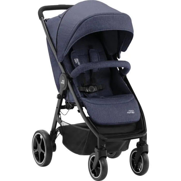 BRITAX-ROMER Poussette B-Agile M - 0-48 mois - Jusqu'à 22kg - Dossier réglable - Bleu Navy Ink-0
