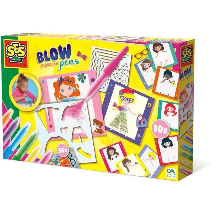 Kit Blow airbrush pens SES CREATIVE - Styliste pour enfant à partir de 5 ans-0