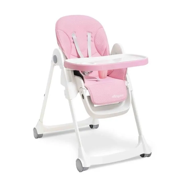 Interbaby - TRONA7-02 - Chaise Haute Plissable Mod. Comfort Eat Rose-0