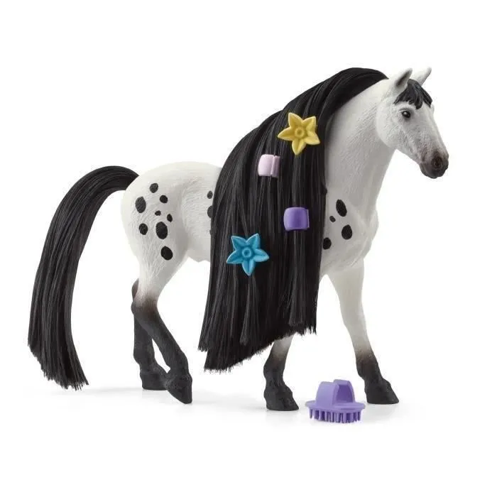 Figurine Étalon Knabstrup à coiffer - Coffret de Pièces avec Figurine Cheval et Accessoires pour Garçons et Filles - Cadeau pour-0