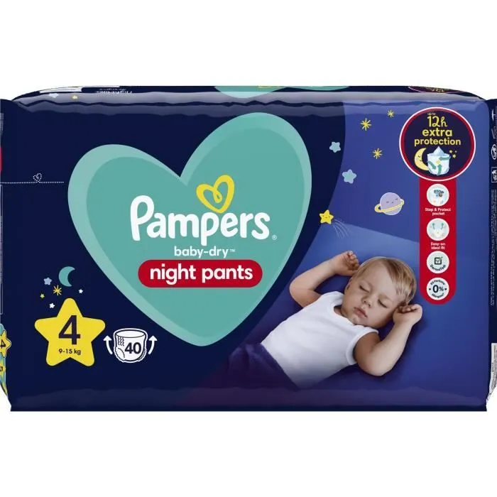 PAMPERS Baby-Dry Night Pants pour la nuit Taille 4 - 40 Couches-culottes-2