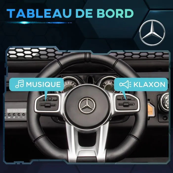 Voiture électrique pour enfants - HOMCOM - Mercedes-Benz Unimog - avec télécommande, roues suspendues, klaxons, lumières, musique-5