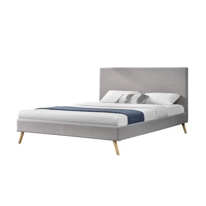 Lit Scandinave gris - HYPNIA - 180 x 200 cm - Contemporain - Design - A lattes-3