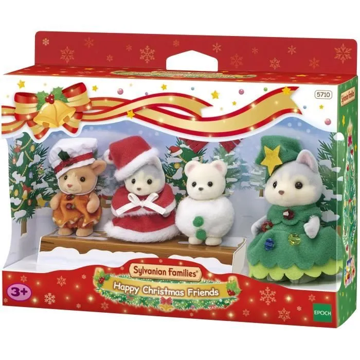 Poupée - SYLVANIAN FAMILIES - Le coffret de Noël - 4 figurines articulées-1