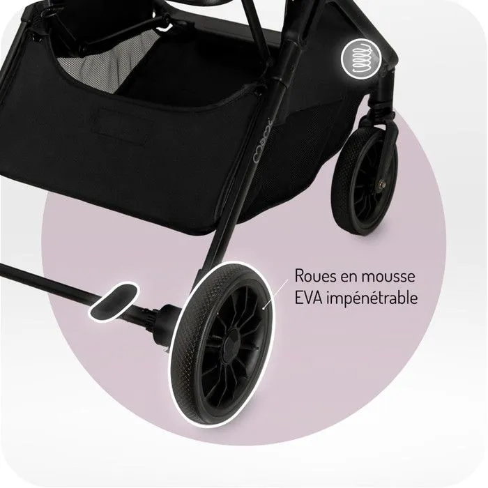 MoMi ANDREA Poussette Auto-pliant 0-22 kg - Légère 7,3kg - Kit d'accessoires – Sac à dos - Barre de sécurité rotative – Marron-5