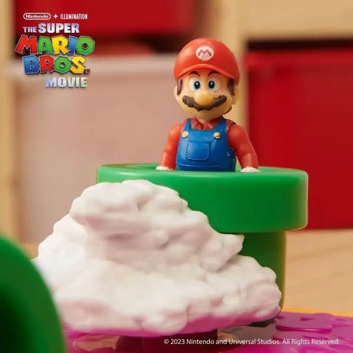 Playset Mini Van - JAKKS PACIFIC - SUPER MARIO MOVIE - Figurine Mario 3cm - Jaune et noir-3