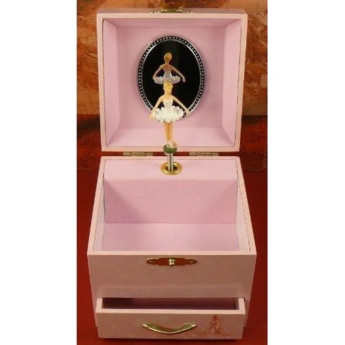 Boîte à musique - TROUSSELIER - Danseuse Etoile - Coffret cube - Chaussures ballerine - Rose-0