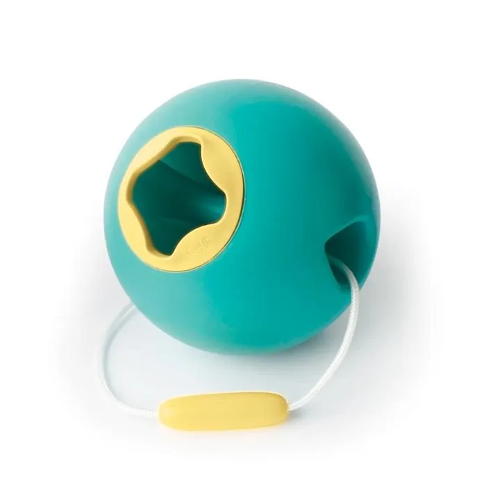 Jeu de plage - QUUT - Seau Ballo - Turquoise/Jaune - Pour enfant de 2 ans et plus-0