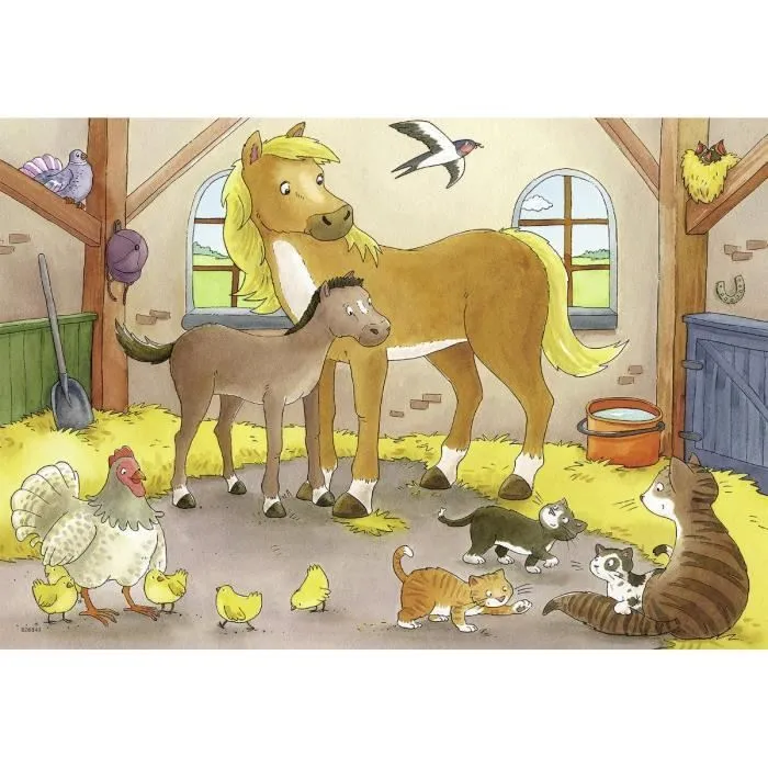 Puzzle 12 pièces - Ravensburger - Familles d'Animaux de la ferme - Thème Animaux - Mixte - A partir de 3 ans-1