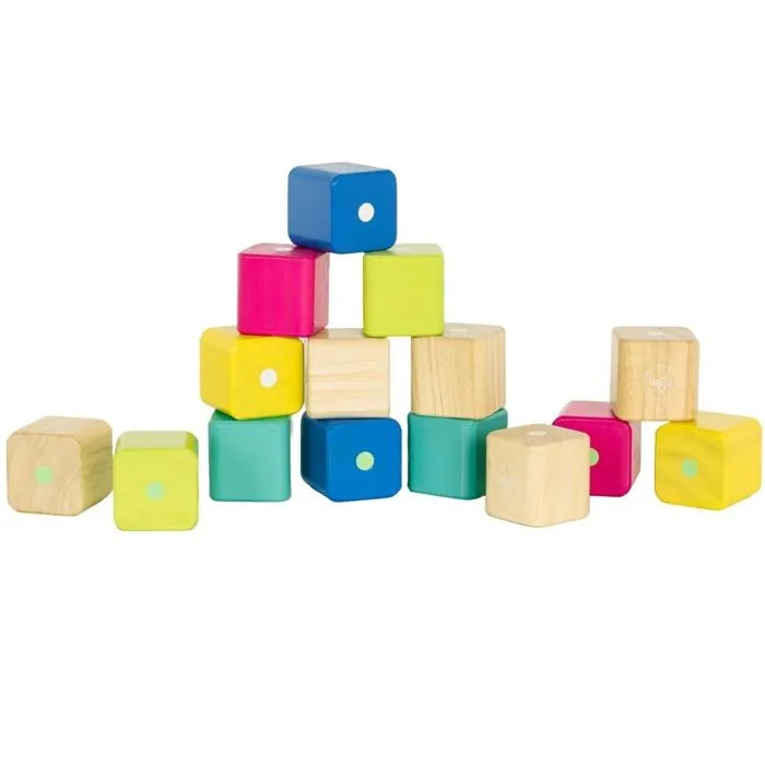 Blocs en bois magnétiques - Tegu - Mes premiers cubes magnétiques - 15 pcs - Blanc - Mixte-2
