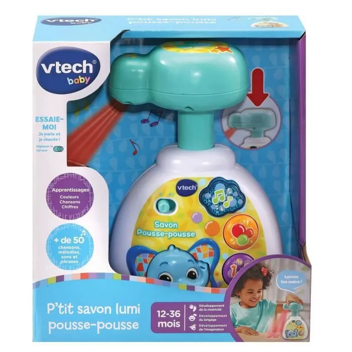 Jeu de Bain - VTECH BABY - P'tit Savon Lumi Pousse-Pousse - Bulles Lumineuses - Musique - Chiffres et Couleurs-2